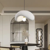 Apliqa Voliny Büyük Beyaz Beton Modern Sarkıt Oturma Odası Salon Sarkıt Avize - 1