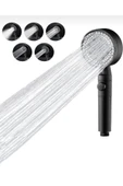 Turbo Duş Başlığı Antrasit Siyah Renk Pervaneli Fonksiyonlu Kolay Temizlik Tazzikli Duş Seti thumbnail 1