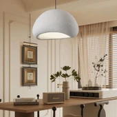 Tretan Büyük Beyaz Beton Modern Sarkıt Oturma Odası Salon Sarkıt Avize thumbnail 1