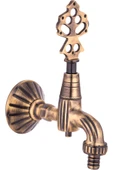 Antik Gold Kurna Musluğu Hortum Bağlama Aparatlı Hamam Musluğu Antik Eskitme - 1