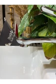 Lavabo Bataryası Gümüş Banyo Lavabo Musluğu Modern Tasarım 5 Yıl Garantili Lavabo Armatür thumbnail 3