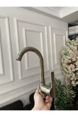 Antik Gold Diamond Design Lavabo Bataryası Eskitme Lavabo Bataryası - 2