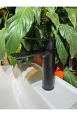 Siyah Lavabo Bataryası Slim Tasarım Kare Armatür Mat Siyah Lavabo Musluğu - 2