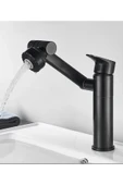 Siyah Batarya Mat Siyah Banyo Musluğu 360 Derece Hareketli Robotik Lavabo Musluğu Siyah Musluk thumbnail 2