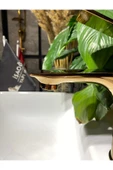 Bakır Lavabo Bataryası Bron Lavabo Musluğu Rose Bakır Kare Modern Tasarım Musluk - 3