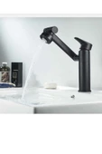 Siyah Lavabo Bataryası 360 Derece Hareketli Lavabo Musluğu Su Tazzik ve Basınç Ayarlı Batarya - 5