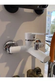 Banyo Bataryası Beyaz Banyo Musluğu Mat Beyaz Duş Bataryası - 1