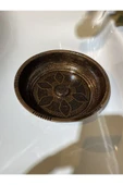 Bakır Hamam Tası Bron Kurna Tası İşlemeli Motifli Ağır Kurna Tası - 1