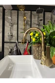 Antik Gold Diamond Design Lavabo Bataryası Eskitme Lavabo Bataryası - 1