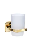 Gold Diş Fırçalık Etejerli Banyo Diş Fırçalığı Altın Pirinç Malzeme - 1