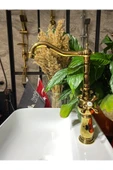 Altın Mutfak Bataryası Gold Evye Musluğu Avantgarde Tasarım Aç Kapa Sistem Rustik Mutfak Bataryası - 1