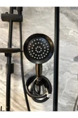 Siyah Duş Sistemi Klasik Vintage Tasarım Duş Seti Askı Aparatı Dahil Komple Set thumbnail 2