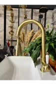 Antik Gold Luxury Spiralli Mutfak Bataryası Mat Altın Uzayan Başlıklı Evye Bataryası Gold Musluk - 2