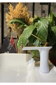 Lavabo Bataryası Şelale Lavabo Musluğu Gold Beyaz Lavabo Armatürü Naturel Doğal Akış - 2