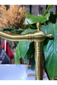 Mat Gold Mutfak Bataryası Mat Gold Evye Musluğu Özel Tasarım Vintage Armatür Mat Altın - 5