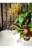 Bakır Lavabo Bataryası Bronz Lavabo Musluğu Country Design Rose Bakır Banyo Bataryası thumbnail 1