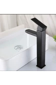Çanak Lavabo Bataryası Siyah Lavabo Musluğu Mat Siyah Kare Çanak Bataryası thumbnail 2