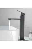 Çanak Lavabo Bataryası Siyah Lavabo Musluğu Mat Siyah Kare Çanak Bataryası thumbnail 1