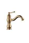Gold Lavabo Bataryası Vintage Lavabo Musluğu Altın Banyo Bataryası - 1