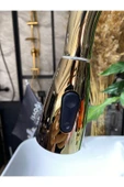 Parlak Gold Spiralli Mutfak Bataryası Spiralli Evye Musluk Uzayan Mutfak Bataryası Oynar Başlıklı - 4