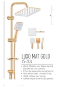 Mat Gold Kare Duş Sistemi Mat Altın Yağmurlama Sistemi Tepe Yağmurlama Duş Başlığı - 1
