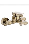 Mat Gold Duş Seti Batarya Dahil Set Fırçalanmış Gold Duş Sistemi Mat Altın - 2