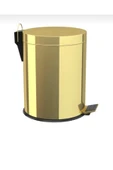Gold Çöp Kovası Gold Fırça Set Banyo Aksesuar Gold Pedallı Kova Premium thumbnail 2