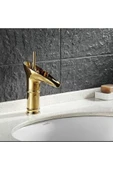 Gold Lavabo Musluğu Şelale Batarya Doğal Akışlı Musluk Altın Batarya - 1