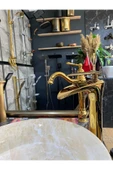 Şelale Lavabo Bataryası Gold Çanak Lavabo Bataryası Şelale Akışlı Altın Lavabo Musluk Banyo Batarya - 6