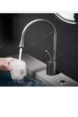 Siyah Lavabo Bataryası Siyah Banyo Musluğu Drop Design Lavabo Armatür thumbnail 1