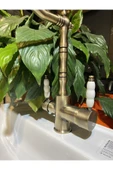 Mat Gold Arıtmalı Mutfak Bataryası Mat Antik Gold Arıtıcılı Musluk Zen Design Armatür - 6