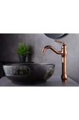 Bakır Çanak Lavabo Bataryası Bronz Lavabo Musluğu Polina Çanak Batarya Rose Bakır Musluk thumbnail 1