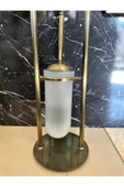 Antik Gold Ayaklı Tuvalet Kağıtlığı ve Klozet Fırçası Vintage Tasarım Pirinç Malzeme Antik Fırça thumbnail 4