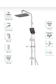 Duş Sistemi Kare Tepe Yağmurlama Duş Seti Paslanmaz Fonksiyonlu Batarya Dahil Duş Başlık thumbnail 3