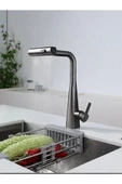 Antrasit Mutfak Bataryası Antrasit Gri Evye Musluğu Spiralli Uzayan Sistem 4 Ayrı Fonksiyonlu Musluk thumbnail 4