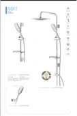 Duş Sistemi Banyo Duş Başlığı Tepe Yağmurlama Seti Batarya Dahil Komple Set Silver Gümüş Kare Model - 2
