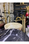 Mat Gold Çanak Lavabo Bataryası Mat Altın Çanak Musluğu Kare Slim Tasarım Mat Gold Batarya - 2