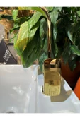 Gold Lavabo Bataryası Kolay Abdest Yüksek Model Banyo Musluğu Kare Tasarım Armatür - 3