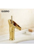 Gold Lavabo Musluğu Şelale Batarya Doğal Akışlı Musluk Altın Batarya - 2