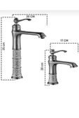 Çanak Lavabo Bataryası Lavabo Armatürü Yüksek Model Vintage Tasarım Lavabo Musluğu İşlemeli thumbnail 2