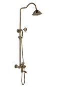 Mat Gold Duş Sistemi Mat Antik Gold Yağmurlama Banyo Duş Seti Pirinç Batarya Dahil Set Vintage - 2