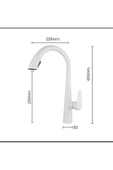 Beyaz Spiralli Mutfak Bataryası Gizli Spiralli Tazzik Ayarlı Batarya Beyaz Musluk thumbnail 4