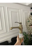 Antik Gold Vintage Banyo Lavabo Bataryası Mat Altın Lavabo Musluğu Altın Lavabo Bataryası - 2