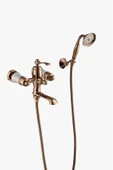Bakır Duş Seti Rose Bronz Vintage Duş Sistemi Porsalenli İşlemeli Premi thumbnail 1