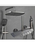 Siyah Duş Seti Piano Duş Sistemi Mat Siyah Yağmurlama Sistemli Batarya Dahil Set Dokunmatik Sistem thumbnail 1