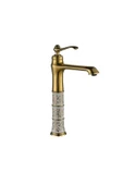 Çanak Lavabo Bataryası Gold Lavabo Musluğu Porsalenli Vintage Model Çanak Armatür - 1