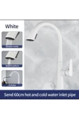 Beyaz Spiralli Mutfak Bataryası Gizli Spiralli Tazzik Ayarlı Batarya Beyaz Musluk thumbnail 2