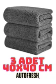 AutoFresh 3 ADET MİKROFİBER BEZ SETİ ARAÇ YIKAMA OTO UYGULAMA TEMİZLİK BEZİ 40X40 CM - 1