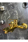 Altın Duş Seti Gold Duş Sistemi Vintage Model Gold Duş Başlığı Country Premium Model Batarya Dahil - 3