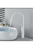 Çanak Lavabo Bataryası Mat Beyaz Lavabo Musluğu Drop Design Armatür Beyaz Musluk thumbnail 1